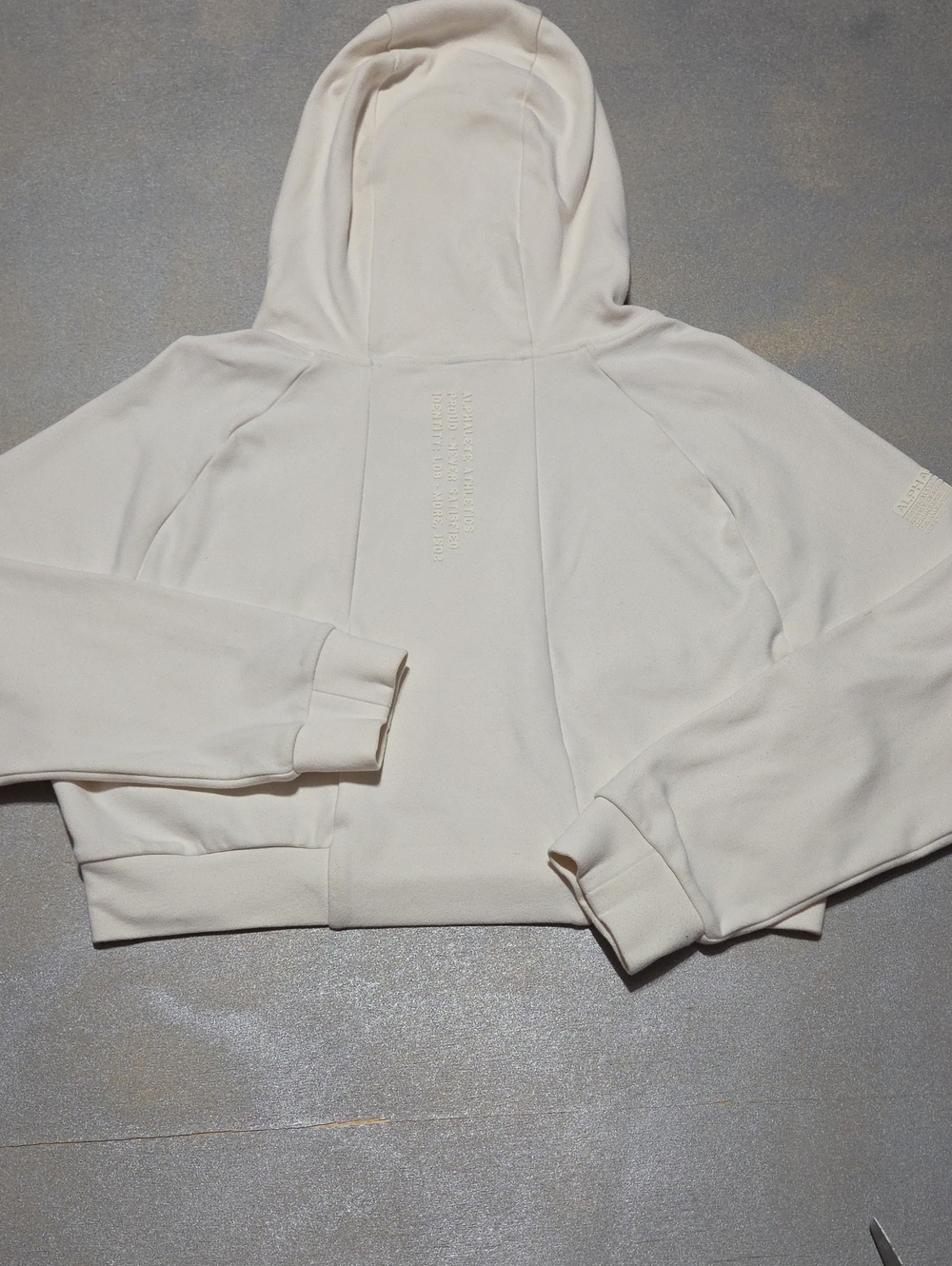 Alphalete Cream Cropped Hoodie with Subtle Logo